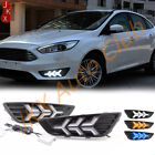 For Ford Focus 2015-2018 n LED DRL Day Light Fog Lamp With Turn Signal 3COLORS