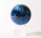 MOVɅ Globe Earth at Night 4.5'' Solar Powered Rotating Sphere - Illuminated Disp