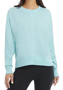 Danskin Women's Burnout Wash Pullover Sweater Top Long Sleeve Size L Canal Blue - Picture 1 of 10