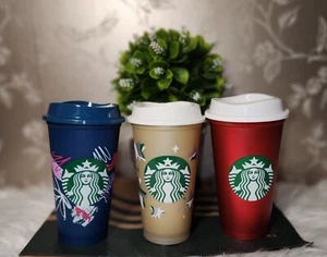 Starbucks Reusable Hot Cup Set 3/16oz/Red Metallic & Gold & Navy Blue (UK) - Bild 1 von 21