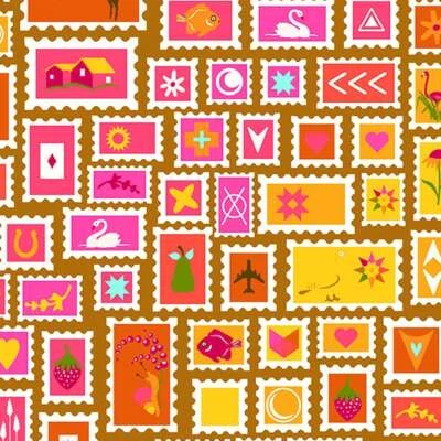 Andover面料-邮戳-收藏家-日出、织物BTY — 第 1/4 张图片