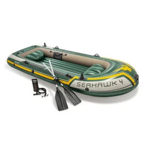 Intex Seahawk 4 350cm Inflatable Fishing Water Boating Set w/ Pump/Paddle Oars - Picture 1 of 4