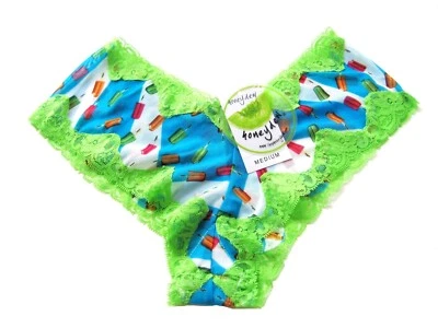 A0275 Honeydew Intimates NUEVO Lujoso Encaje a Aberturas Malla Transparente Boyshorts Foto 1 de 4