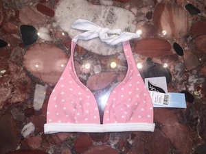 Island Company Pink Hearts Halter Bikini Traje de Baño Top Para Mujer XS NUEVO CON ETIQUETAS - Imagen 1 de 3