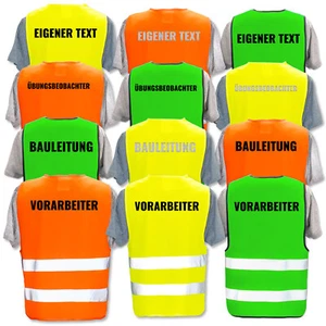 Hochwertige Warnweste mit Druck * Reflexschrift * Thema Baugewerbe * - Bild 1 von 21