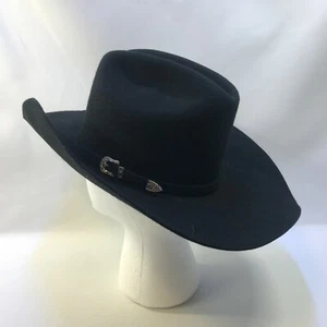Sombrero negro LHC Brands Rodeo West - ala negra - talla 7 - 65 vintage - Imagen 1 de 10