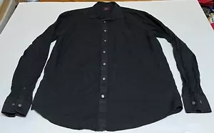 Untuckit Cabardes WR Linen Black Long Sleeve Button Down Shirt Sz 2XL Tall Slim - Picture 1 of 8