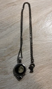 Vintage Waxing Gibbous Moon Necklace Pewter 16" Celestial Lunar - Picture 1 of 3