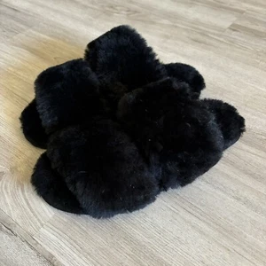 EMU Australia Slippers Women’s Size 7 Morphett Sheepskin Flats Slip On Black - Picture 1 of 9