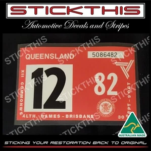 Reproduced Historic QLD Registration Rego Label Decal Sticker 1981 - 1985 - Picture 1 of 2