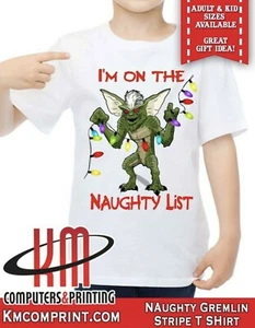 Camiseta divertida a rayas Gremlins (gran regalo navideño) - Imagen 1 de 1