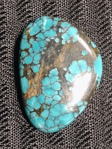 41ct Hubei Turquoise Cabochons Teal Blue w/Blk Spiderweb Make Pretty Jewelry - Picture 1 of 6