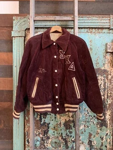 Vintage 1940s 1950s Empire Reversible Corduroy Varsity Jacket Medium - Picture 1 of 6