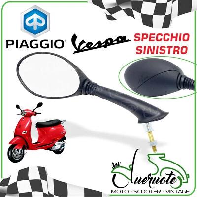SPECCHIETTO RETROVISORE VESPA ET2 50 ET4 125 150 SPECCHIO SINISTRO NERO PIAGGIO