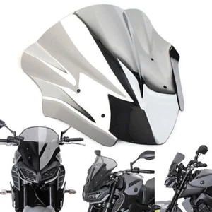 Silver Windshield Wind Deflector Windscreens For Yamaha MT-09 MT09 FZ09 2017-20 - Picture 1 of 5