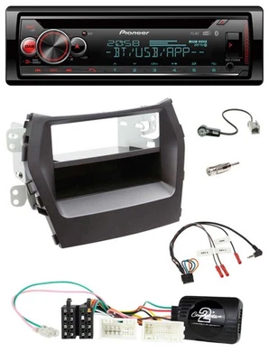 Pioneer Lenkrad DAB CD Bluetooth USB Autoradio für Hyundai Santa Fe ab 2012 schw - Bild 1 von 4