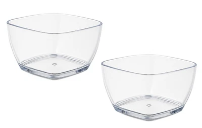 2 Pack 5.5" Acrylic Bowls – Durable Clear Serving Dishes for Salads, Nuts, Sauce - Image 1 of 4