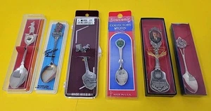 Lot 6 Vintage Souvenir Spoons Australia/President Kennedy/Alaska/Pennsylvania - Picture 1 of 10