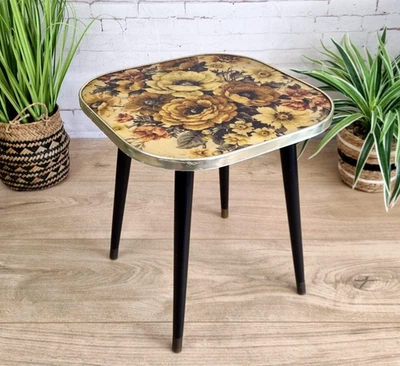 Arnold Design Floral Plant Lamp Table 60s Mid Century Retro Atomic Dansette Legs - Image 1 of 4