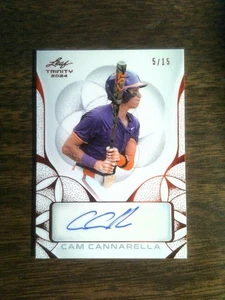 2024 Leaf Trinity Baseball - Auto - Autograph - Cam Cannarella #5/15 - Picture 1 of 2