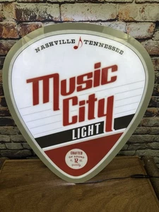 Musik Stadt Licht Bier Nashville Tennessee Werbe-Leuchtschild getestet funktioniert - Bild 1 von 9