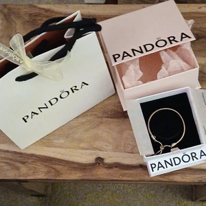 (1292) Pandora 14kt Rose Gold Plt Peach Blossom Sliding Bracelet see details - Picture 1 of 10