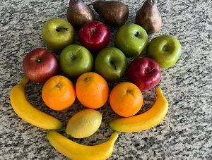 Künstliche Früchte Mix Realistische Qualität Lebensecht Dekoration Apfel Banane 18 Stück - Bild 1 von 7