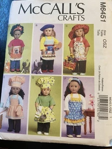 McCalls Crafts M6451 American Girl Clothing - Picture 1 of 1