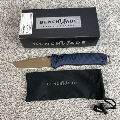 Benchmade Bailout Crater Blue Aluminum 3.38" Folding Pocket Knife 537FE-02 - Image 1 of 4