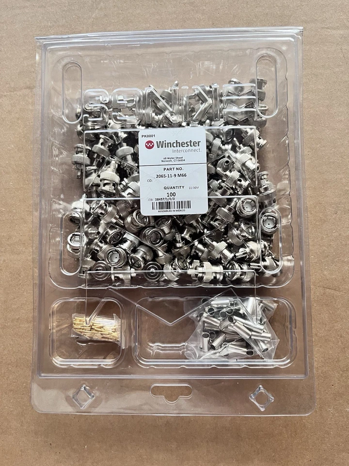 100 Kings 2065-11-9 BNC crimp connectors Belden 1855A 1865A & Gepco VSD2000 New  - Image 1 of 1