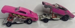 2) Vintage 1971 Lesney Matchbox Superfast No. 70 Pink Dodge Charger Dragster Lot - Picture 1 of 14