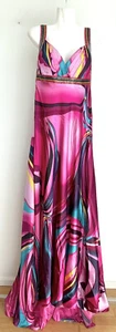 ABENDKLEID LANG PARTYKLEID ABI-BALLKLEID PERLEN TRÄGER RÜCKENFREI SATIN Gr.42 - Bild 1 von 7