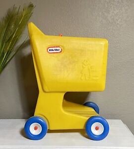 Vintage Little Tikes Lil Shopper Yellow Grocery Store Shopping Cart Child Size