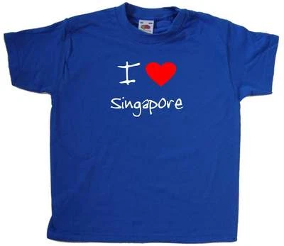 TEETREEDESIGNS I Love Heart Singapore Kinder T-Shirt
