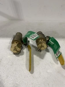 JOMAR 3/4"Lead Free Brass Ball Valve Solder X Hose,Cap & Chain. Full Port 600WOG - Picture 1 of 5