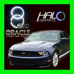2010-2012 FORD MUSTANG WHITE LED LIGHT HEADLIGHT HALO KIT (2 RINGS) by ORACLE - Picture 1 of 6