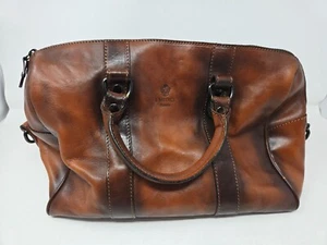 I Medici Firenze Leder Seesack Braun Italy Made Overnight Travel Satchel - Bild 1 von 12