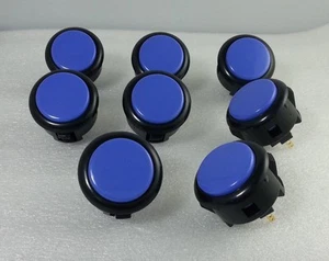 Japan Sanwa Buttons Mix Black Dark Blue x 8 pcs Arcade Video Game Part OBSF-30 - Picture 1 of 3