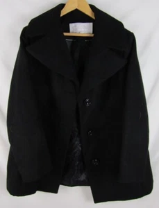 Jessica Simpson Plus Size Coat-Size 1X-Black-Peacoat Style-3 Button-Poly Blend - Picture 1 of 4