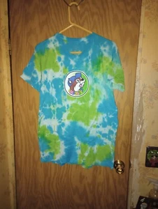 Buc-ees Lei’d Back T-Shirt Tie Dye Hawaiian Flamingo Surfer Men's Size Large - Picture 1 of 9