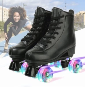 Roller Skates for Women Men, Adult Teen Light-up Double-Row Quad Skates - Picture 1 of 5
