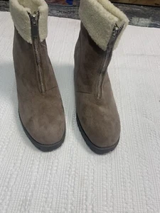 Bella Vita Mauve Tan Faux Suede Faux Fur Women’s Ankle Hip Boots Size 11 New! - Picture 1 of 19
