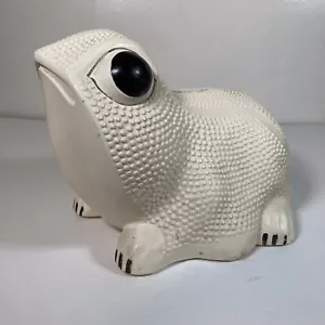 Vintage Ceramic Jean Rogers Style Hobnail Frog Bank 1969 A.M. Brooks Rare SEE - Picture 1 of 7