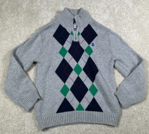 Izod Boys Size S (6/7) Gray Diamond Logo Sweeater Long Sleeve 1/4 Zip - Picture 1 of 5