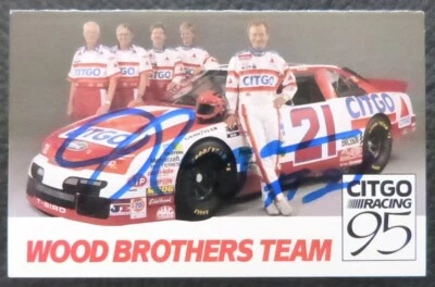 Tarjeta publicitaria promocional impresa firmada por Morgan Shepherd, Auto Wood Brothers 1 Foto 1 de 4