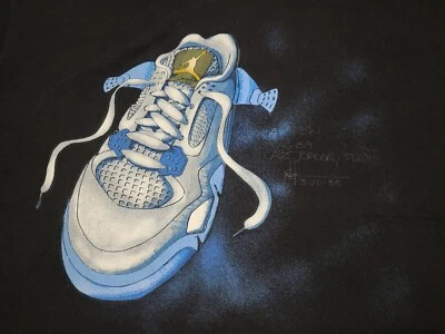 Camisa Rara Nike Air Jordan 4 Militar Azul Tinker Hatfield XL De Colección IV  Foto 1 de 4