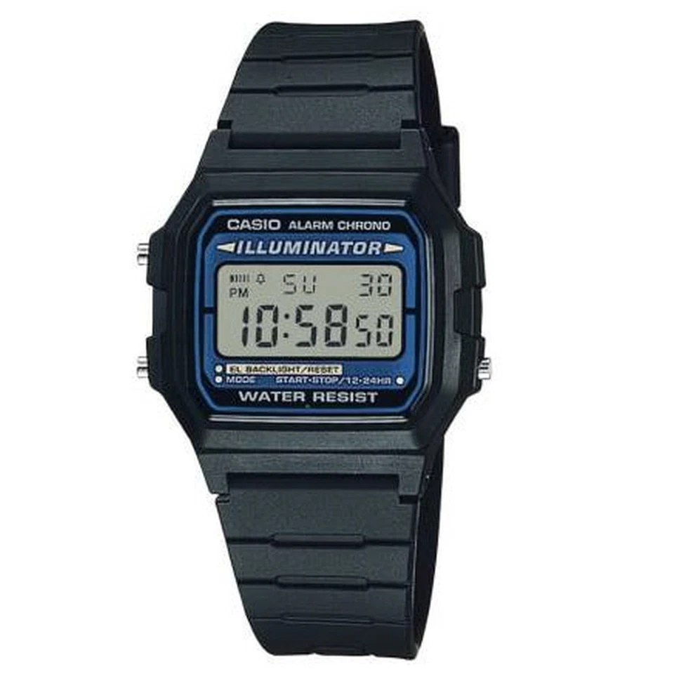 Casio Men's F105w-1a Black Resin Quartz Watch With Digital Dial