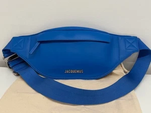 Auténtico Bolso Cinturón Jacquemus La Banane Meunier Cuero Azul - Imagen 1 de 12