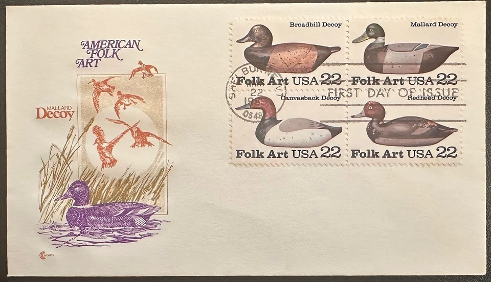 US #2141a FDC 1985 (cover Craft cachet); bird hunting  *d - Image 1 of 2