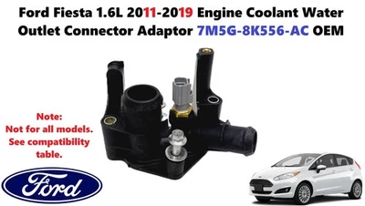 Ford Fiesta 1.6L 11-19 Engine Coolant Water Outlet Connector Adaptor 7M5G8K556AC - Image 1 of 4